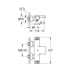 Смеситель-термостат для ванны Grohe GROHTHERM 2000 34174001