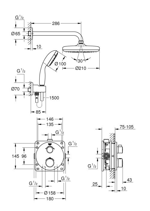 Душовий набір GROHE Grohtherm, 34727000