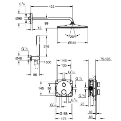 Комплект прихованого монтажу для душу Grohe Grohterm 34869000