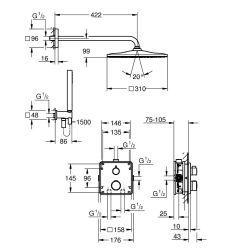 Комплект прихованого монтажу для душу Grohe Grohterm 34870000