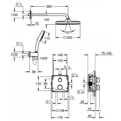 Комплект прихованого монтажу для душу Grohe Grohterm 34871000