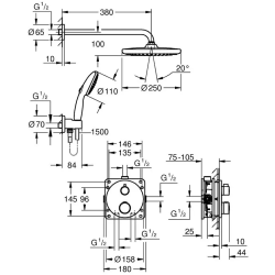 Комплект прихованого монтажу для душу Grohe Grohterm 34872000