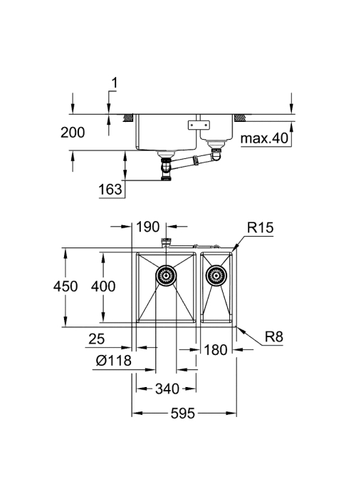 Кухонна мийка Grohe Sink K700U 31577SD1