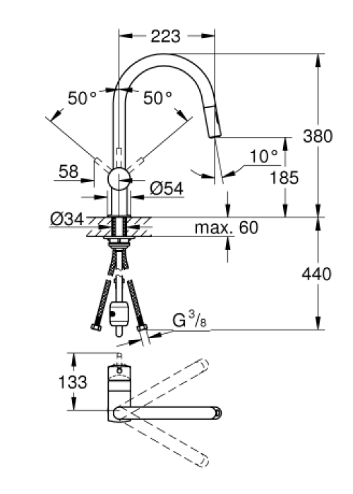 Змішувач для кухні Grohe Minta 30348001