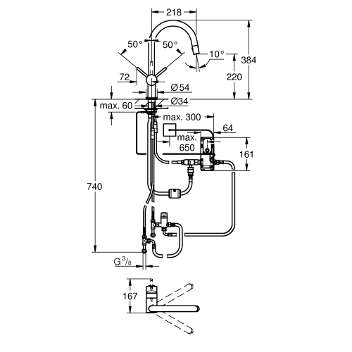 Сенсорний одноважільний змішувач для миття 1/2“ Grohe MINTA Touch 31358000