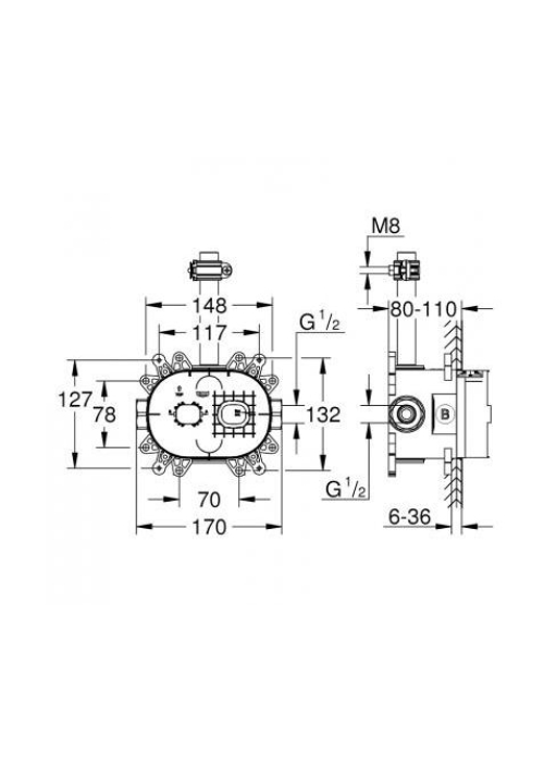 Прихована частина для верхнього душу Grohe Rainshower 26264001