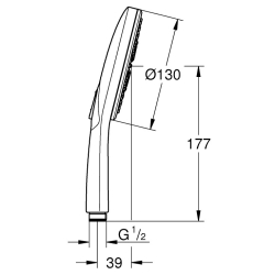 Ручний душ, 3 режими струменя Grohe Rainshower Smartactive 130 26574AL0