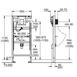 Інсталяційна система Grohe RAPID SL для пісуару, 38786001