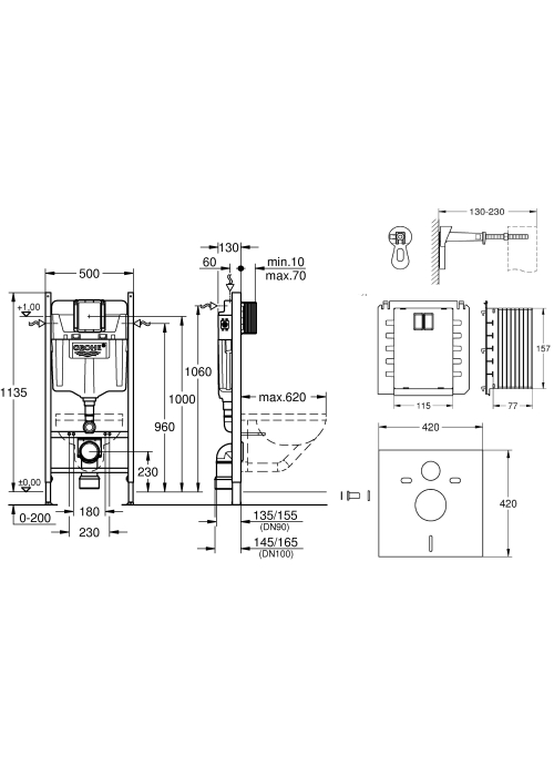 Інсталяційна система GROHE Rapid SL 4 в 1, 3884000S