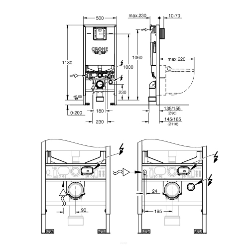 Інсталяційна система GROHE Rapid SLX 39598000