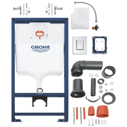 Комплект: Инсталляция GROHE Rapid SL 38772001 c панелью смыва Skate Cosmopolitan 38732000 + унитаз DEVIT Linea 3040120 с сиденьем Soft Close дюропласт, 38772001+38732000+487356