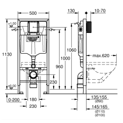 Інсталяція Grohe Rapid SL 3 в 1, для підвісного унітазу, 39501000