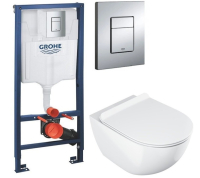 Комплект: Інсталяція Grohe Rapid SL (38772001) та Унітаз підвісний Ravak Uni Chrome RimOff (X01535)