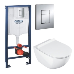 Комплект: Інсталяція Grohe Rapid SL (38772001) та Унітаз підвісний Ravak Uni Chrome RimOff (X01535)