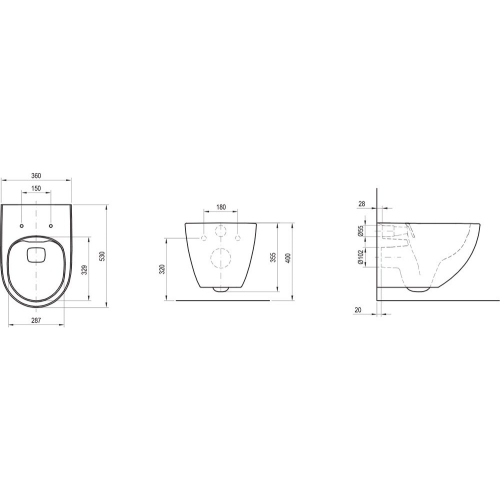 Комплект: Інсталяція Grohe Rapid SL 38772001+ Унітаз підвісний Ravak WC Uni Chrome RimOff X01794 (38772001+X01794)