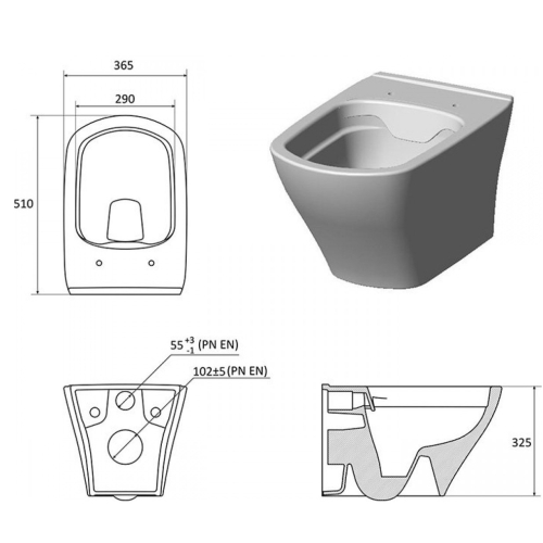 Комплект: Інсталяція Grohe Rapid SL (38772001) + Унітаз підвісний Ravak WC Classic RimOff X01671 + Сидіння для унітазу Ravak Classic Slim 38772001+X01671+X01673