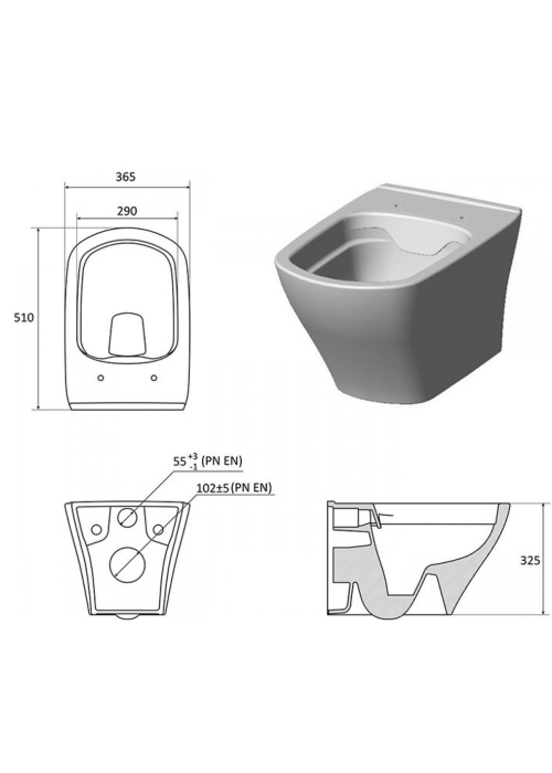 Комплект: Інсталяція Grohe Rapid SL (38772001) + Унітаз підвісний Ravak WC Classic RimOff X01671 + Сидіння для унітазу Ravak Classic Slim 38772001+X01671+X01673