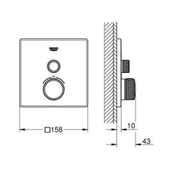 Зовнішня частина змішувача на вихід 1 GROHE GROHTHERM SMARTCONTROL, 29123000