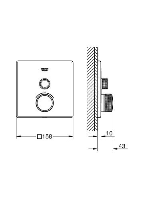 Зовнішня частина змішувача на вихід 1 GROHE GROHTHERM SMARTCONTROL, 29123000