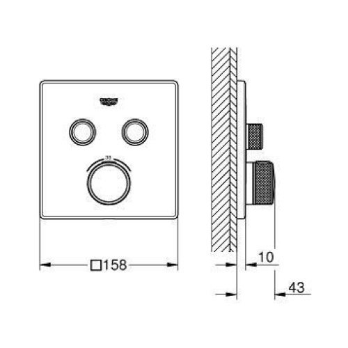 Зовнішня частина змішувача на 2 виходи GROHE GROHTHERM SMARTCONTROL, 29124000