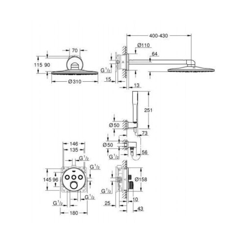 Набір для комплектації душа GROHE GROHTHERM SMARTCONTROL, 34705000