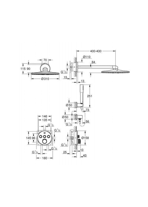 Набір для комплектації душа GROHE GROHTHERM SMARTCONTROL, 34705000