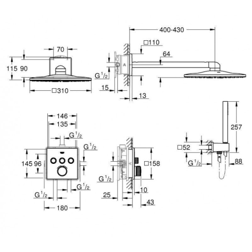 Набір для комплектації душа GROHE GROHTHERM SMARTCONTROL, 34706000