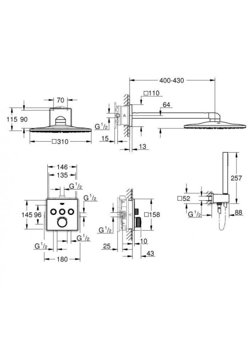 Набір для комплектації душа GROHE GROHTHERM SMARTCONTROL, 34706000