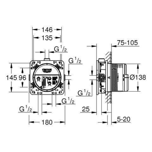 Прихована частина GROHE Rapido SmartBox 35600000