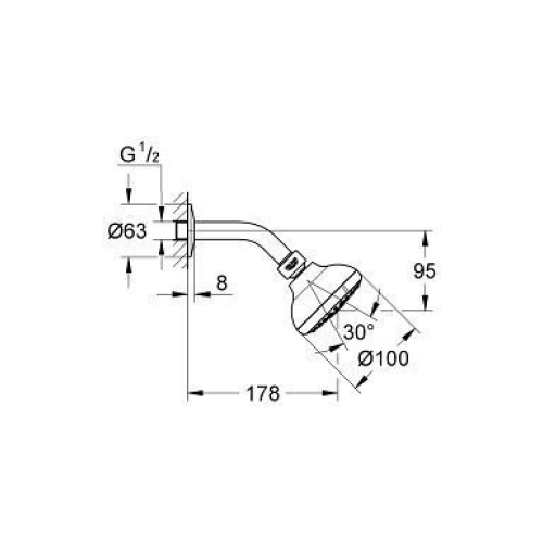 Верхній душ Grohe New Tempesta 100, 26088000