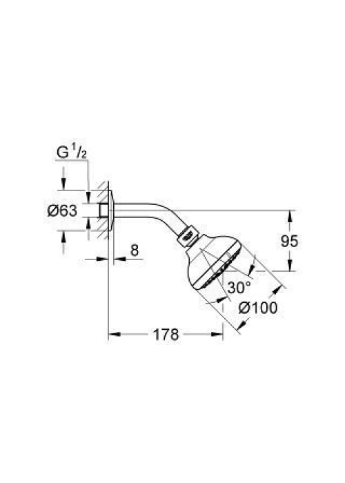 Верхній душ Grohe New Tempesta 100, 26088000