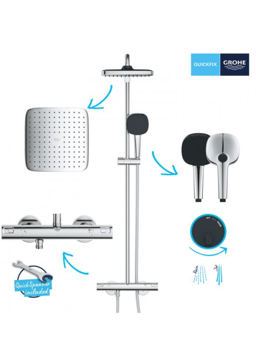 Душова система з термостатом Grohe Vitalio Comfort 250 26696001