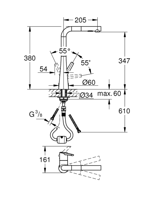 Смеситель кухонный Grohe Zedra 32553002