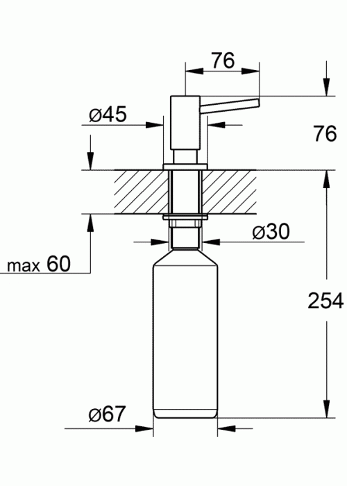 Дозатор рідкого мила GROHE, нержавіюча сталь, 40535DC0