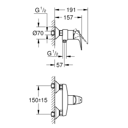 Смеситель для душа Grohe BauFlow 23755000