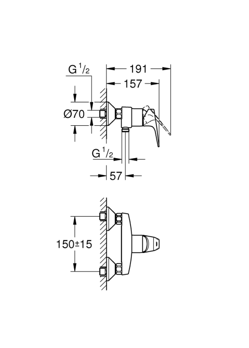 Смеситель для душа Grohe BauFlow 23755000