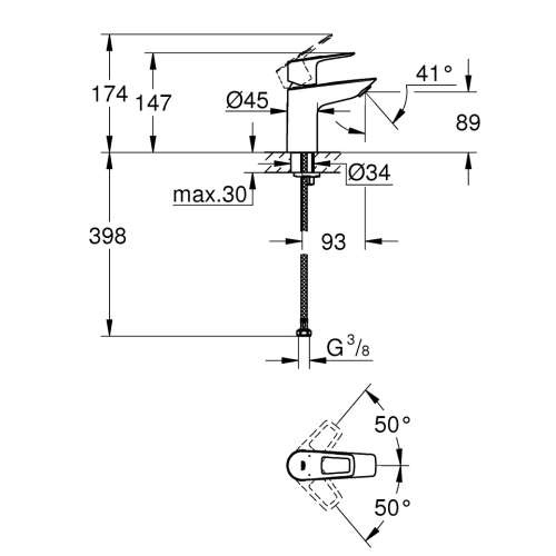 Змішувач для раковини Grohe BauLoop New 23337001 S-Size