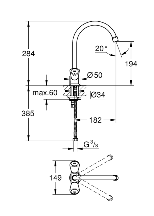 Смеситель для кухни Grohe Costa S 31819001