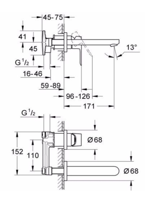 Змішувач для раковини Grohe BauEdge 20474000