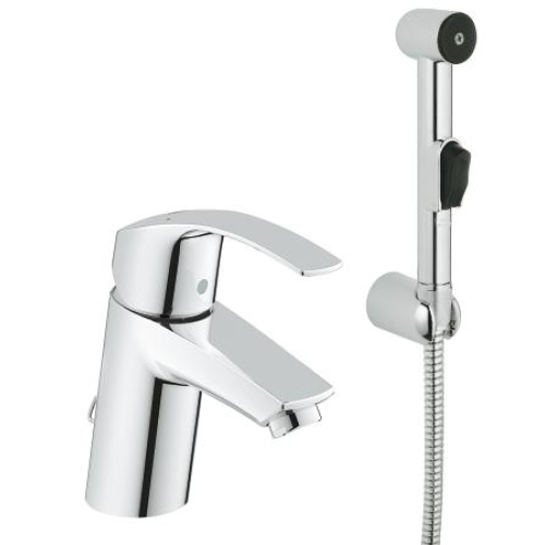 Смеситель однорычажный для раковины Grohe Eurosmart с гигиеническим душем, 23124002