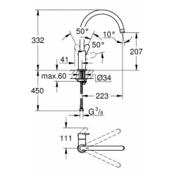 Смеситель кухонный GROHE BauEdge 31367000