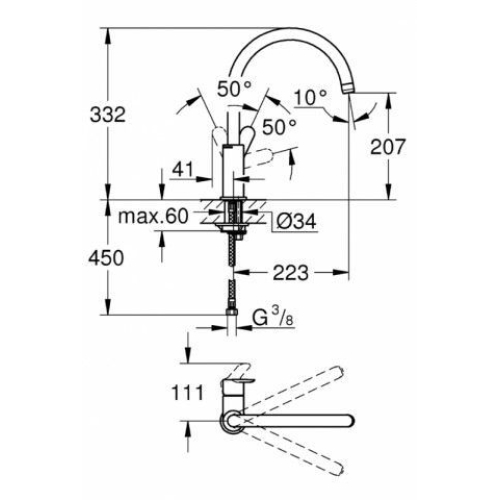 Змішувач кухонний GROHE BauEdge 31367000