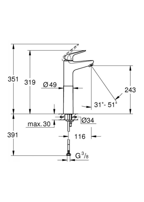 Смеситель для раковины Grohe EuroEco New 24273001