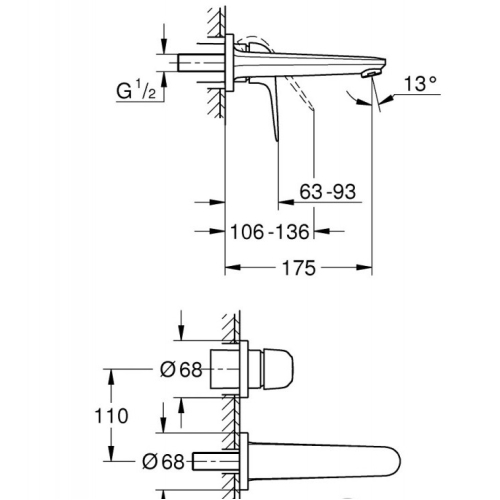 Змішувач для раковини Grohe EuroEco 2023 24274001