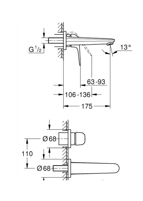 Смеситель для раковины Grohe EuroEco 2023 24274001