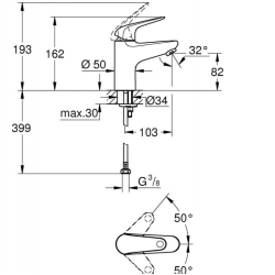 Змішувач для раковини Grohe EuroEco New 32734001