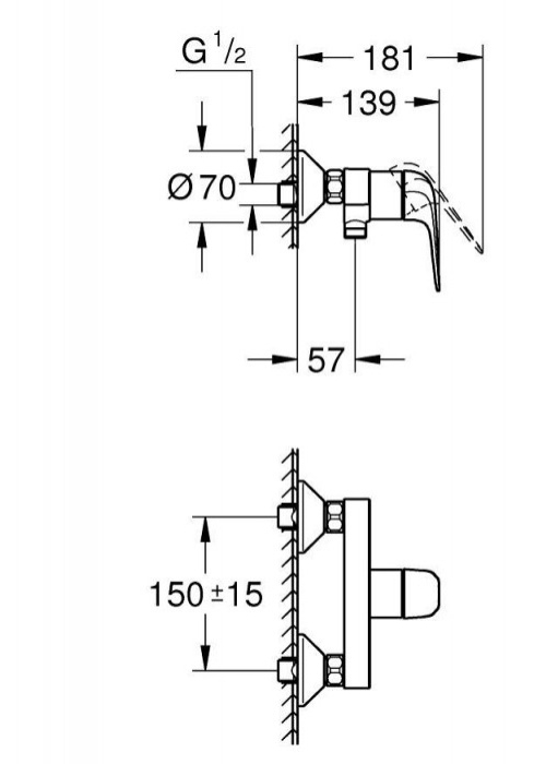 Смеситель для душа GROHE EuroEco 2023 32740001