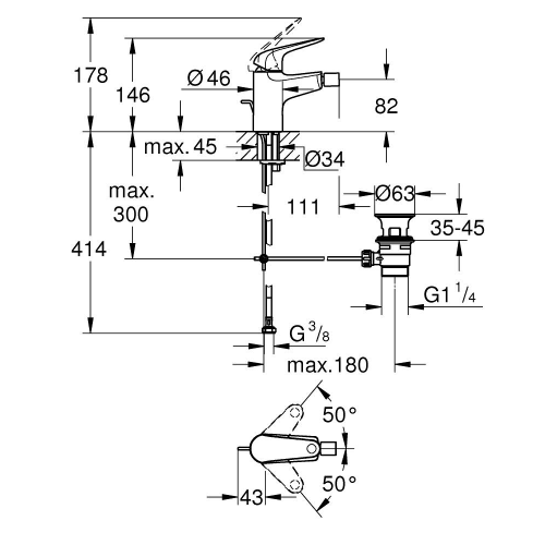 Змішувач для біде Grohe QuickFix Swift 24332001