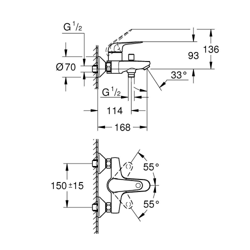 Змішувач для ванни Grohe QuickFix Swift 24335001