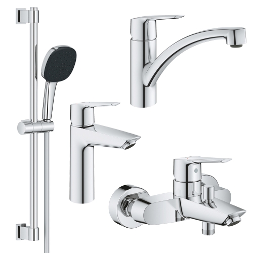 Комплект смесителей для ванной комнаты и кухни Grohe QuickFix Start ColdStart UA202301KE